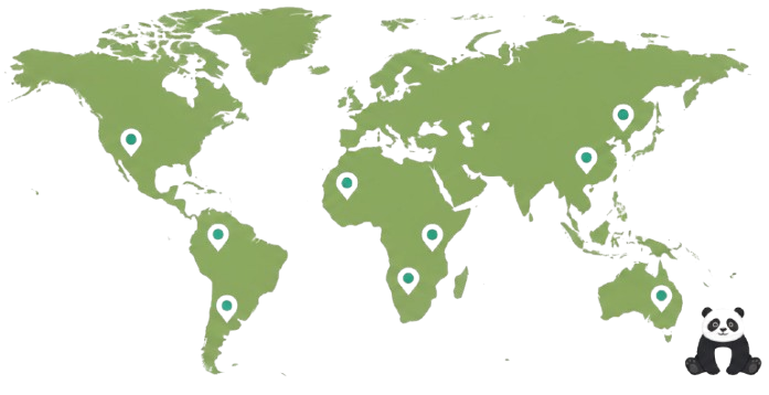Panda VPN — карта мира с локациями сети