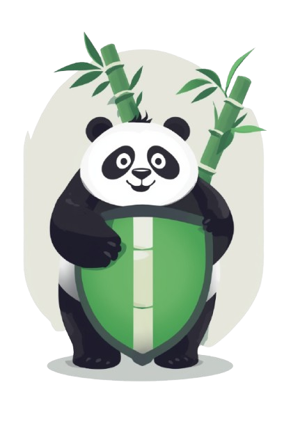 Panda VPN — панда со щитом и бамбуком